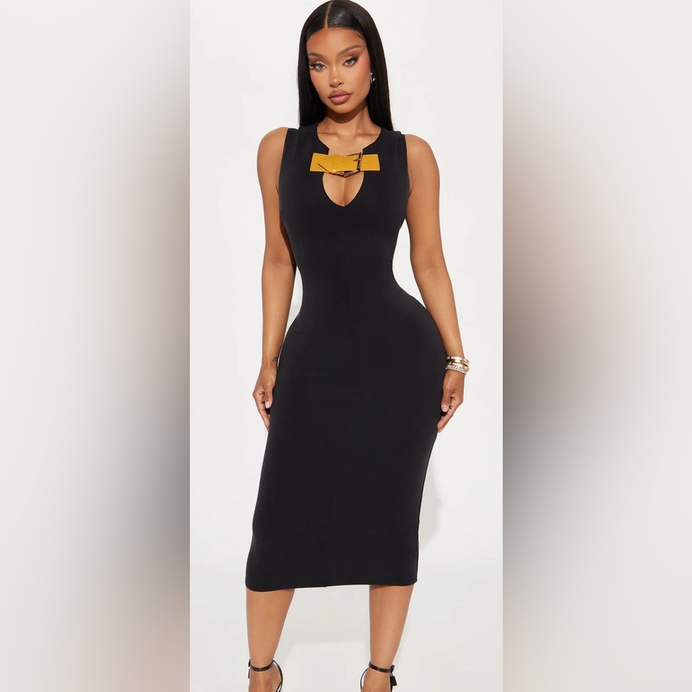 Black Midi dress with keyhole. Great quality NEVER WORN!